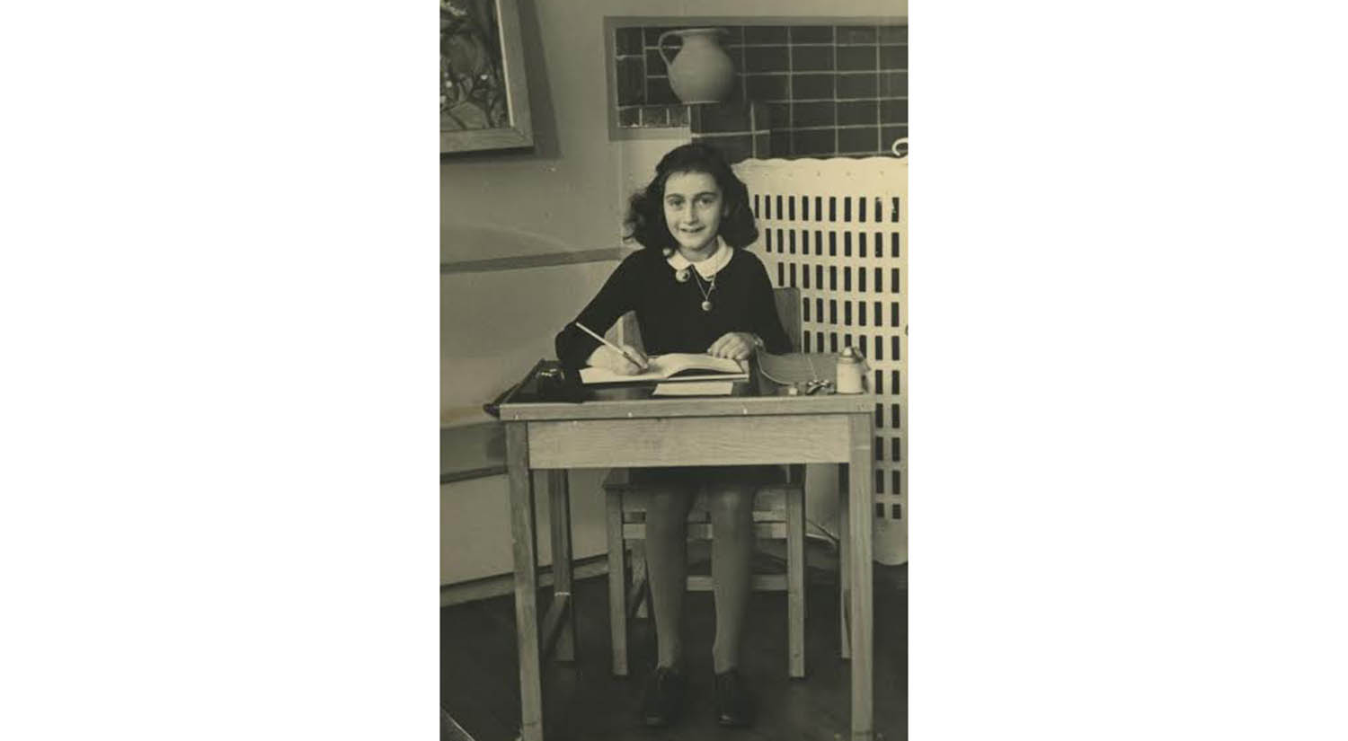 Anne Frank at Desk