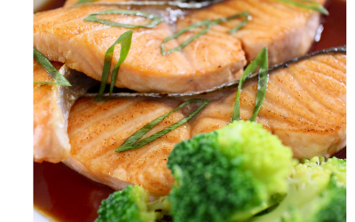 Maple-Gochujang Salmon with Rice and Roasted Broccolini Recipe