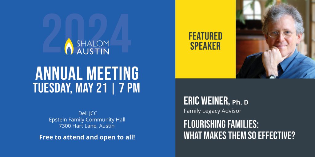 2024 Shalom Austin Annual Meeting, May 21, 7 PM