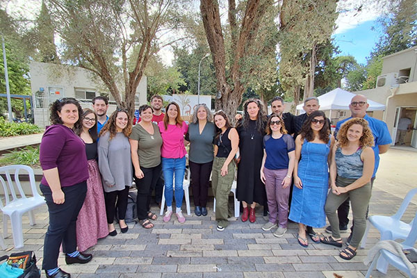 Amplify Israel Rabbinic fellows meeting with Israeli Reform rabbis on Kibbutz Mishmar HaEmeq. Courtesy: Rabbi Kelly Levy