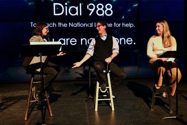 L-R: Amy Cohen, Stan Zimmerman, Amanda Mills at screening of the play Right Before I Go. Credit: Jon Kniss