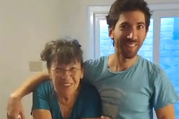Yuval Edrey and his mother