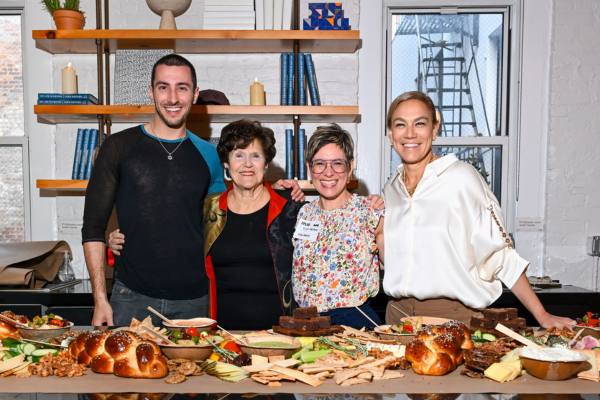 From left to right:  Jake Cohen, Joan Nathan, Aliza Kline and Julie Rice. Credit: Robbie Nero