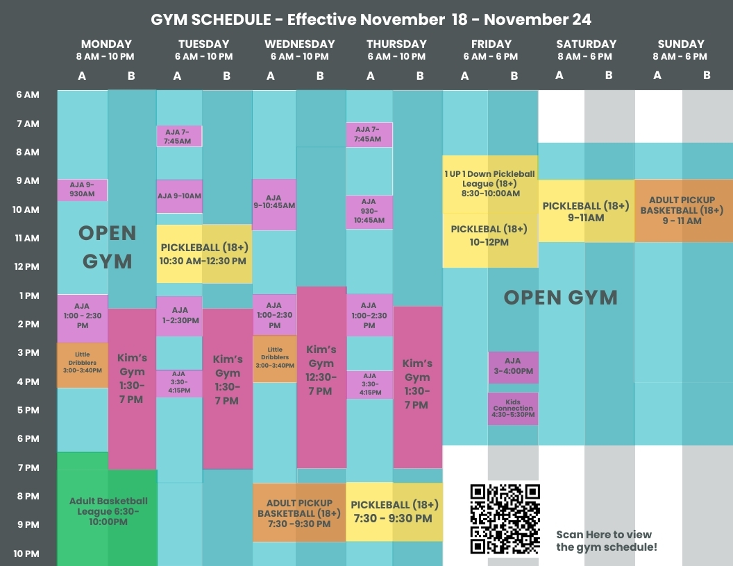 gym calendar for April 29 - May 5