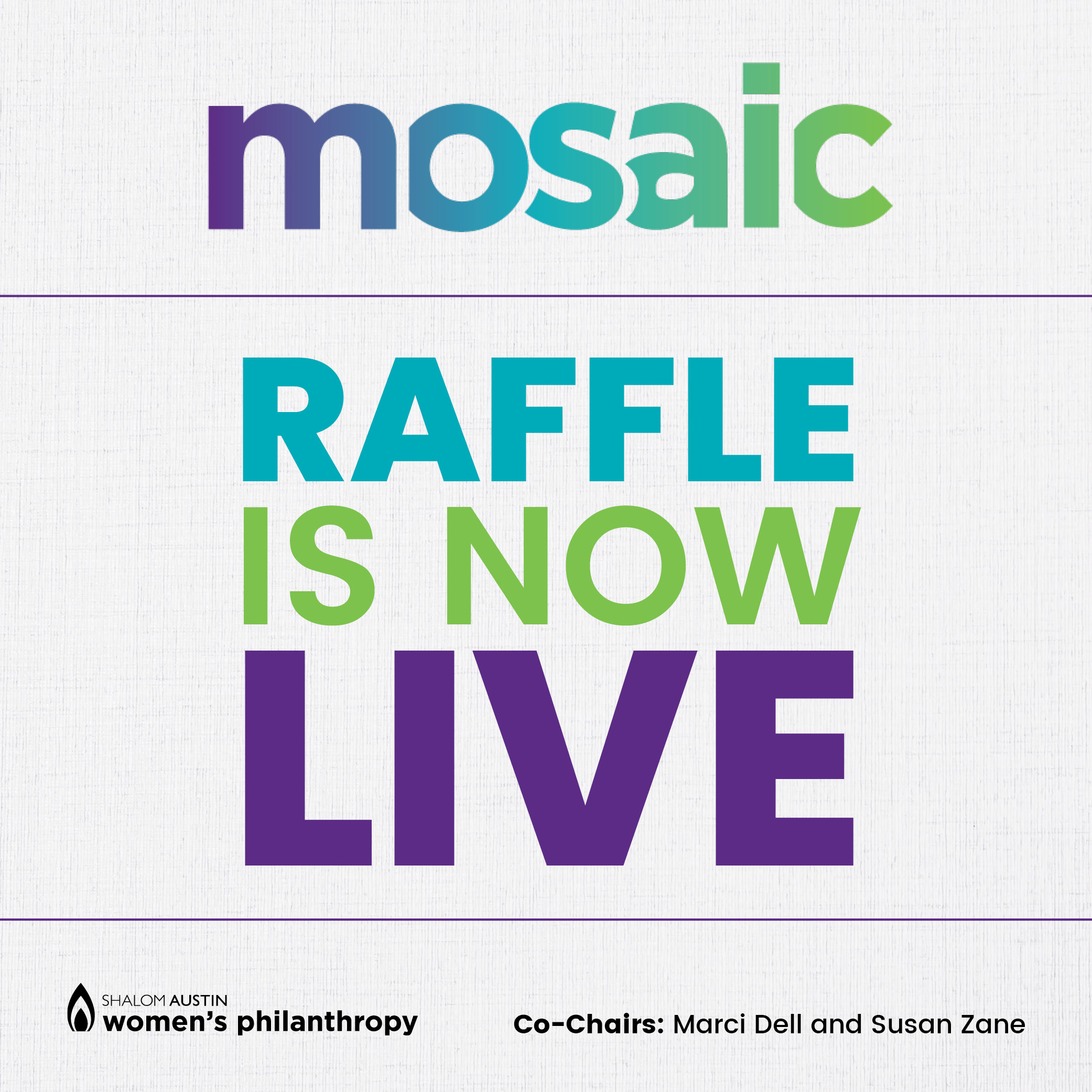 Mosaic 2025 Raffle is now live!