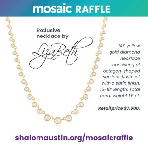 Mosaic 2025 Raffle Prize 1 - custom Lizabeth Jewlery octagon diamond and 14k gold neckalce
