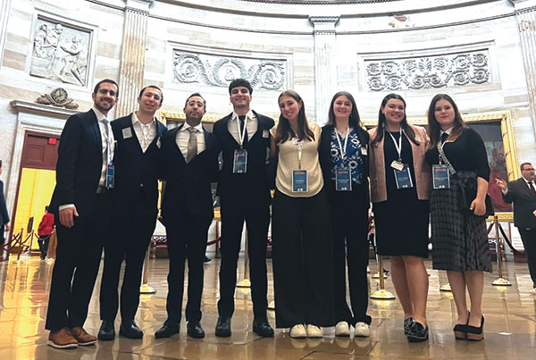 Alexander Ben-Esraili (fourth from the left) with other OU Advocacy LIAT Fellows inside the US Capitol. Credit: OU Advocacy Center