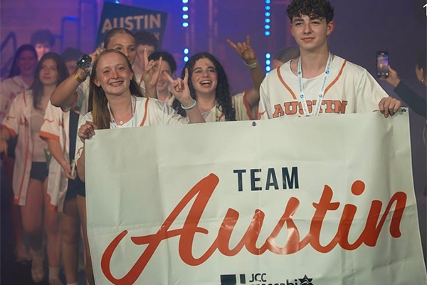Members of Team Austin at 2025 JCC Maccabi Games in Pittsburgh, Pennsylvania. Courtesy: Julie Waltzer