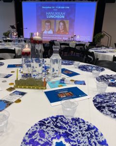Table at IA Hanukkah Lunch 2025