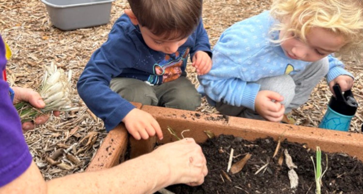 ECP children learn and play in a garden. Credit: Juanita Dillard
