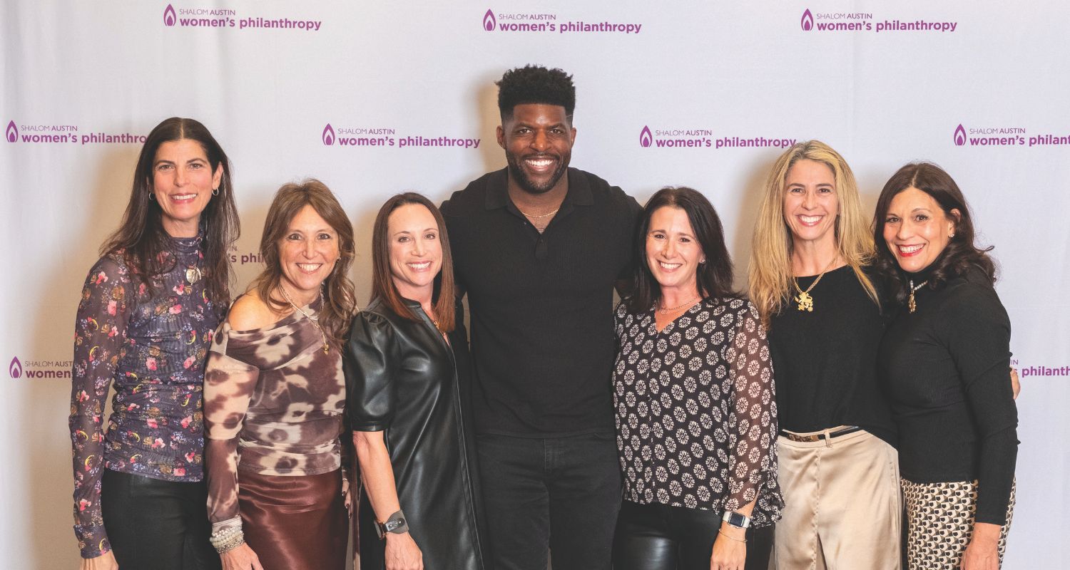L-R: Lauren Patten, Beth Sher, Kim Schocket, Emmanuel Acho, Amy Antonacci, Jennifer Failla, Mae Levitan at the 2026 Lion Pomegranate event in January 2026. Credit: Andrew Holmes