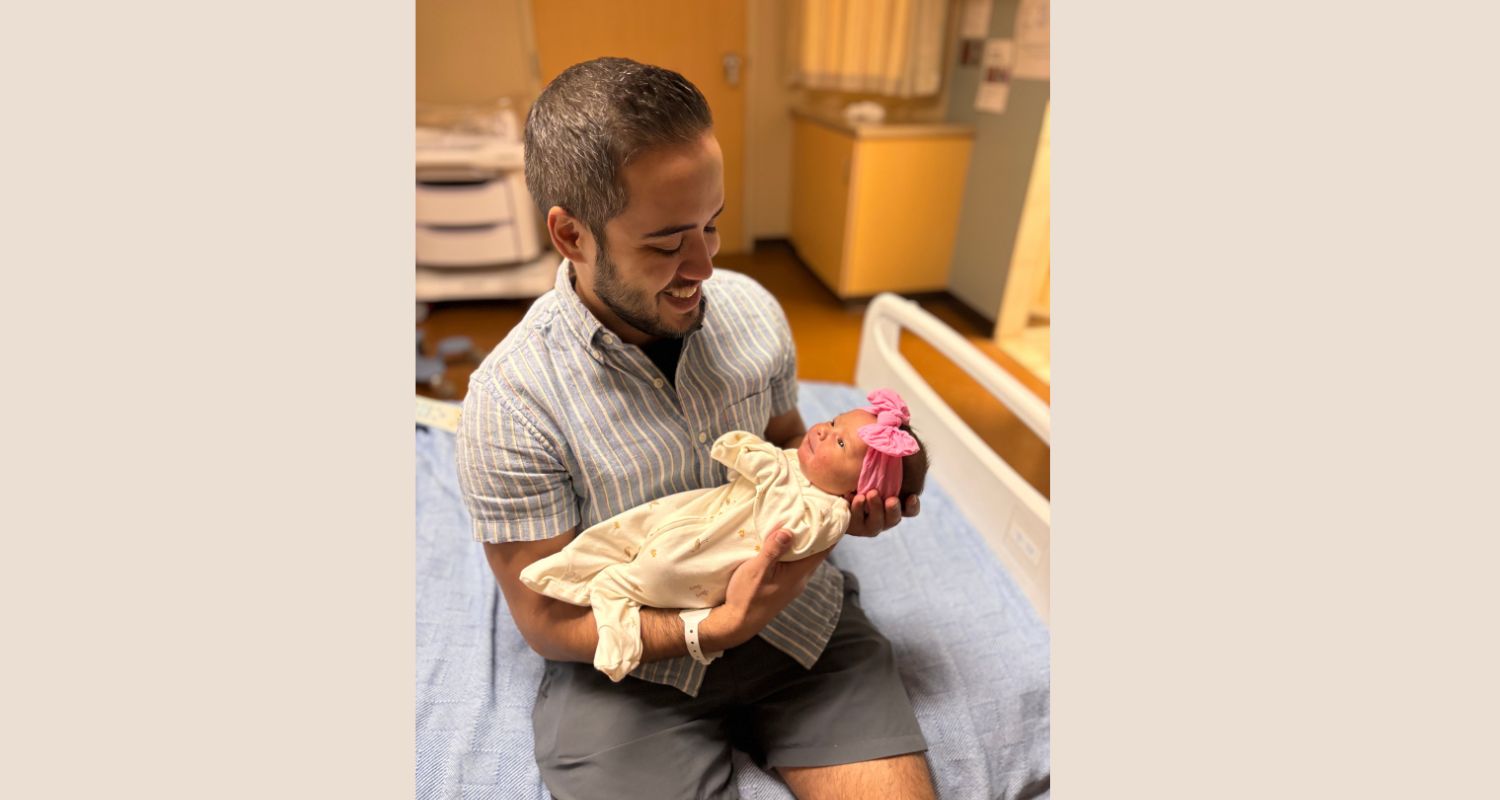 Alex proudly embraces his daughter in the hospital, shortly after her birth. Courtesy: Hebrew Free Loan of Austin Alex proudly embraces his daughter in the hospital, shortly after her birth. Courtesy: Hebrew Free Loan of Austin